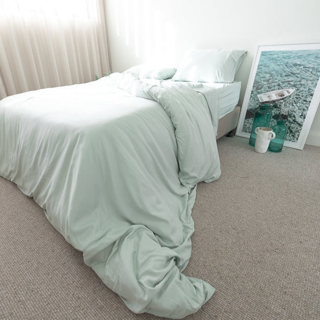 Bamboo Lyocell Duvet Cover - Ocean Mist